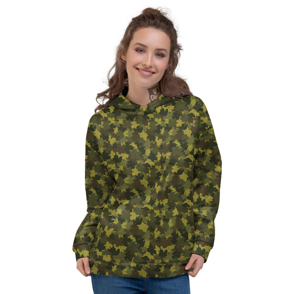 Hunting Camouflage Fall Leaves Print Women's Hoodie-grizzshop