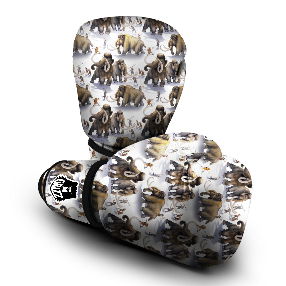 Hunting Mammoth Print Pattern Boxing Gloves-grizzshop