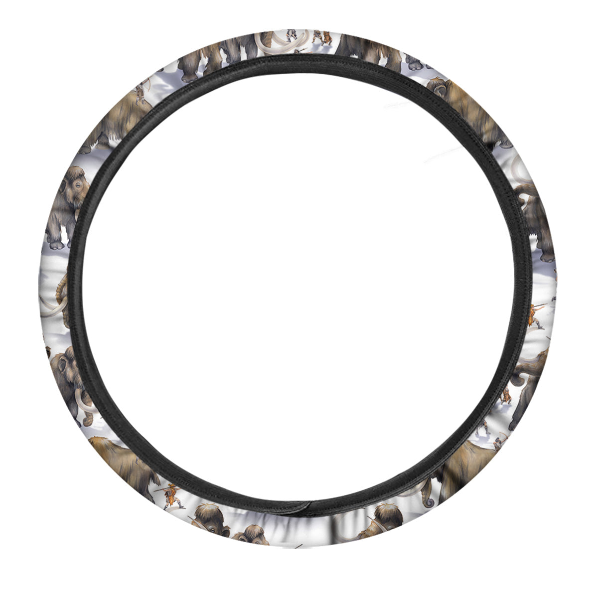 Hunting Mammoth Print Pattern Car Steering Wheel Cover-grizzshop