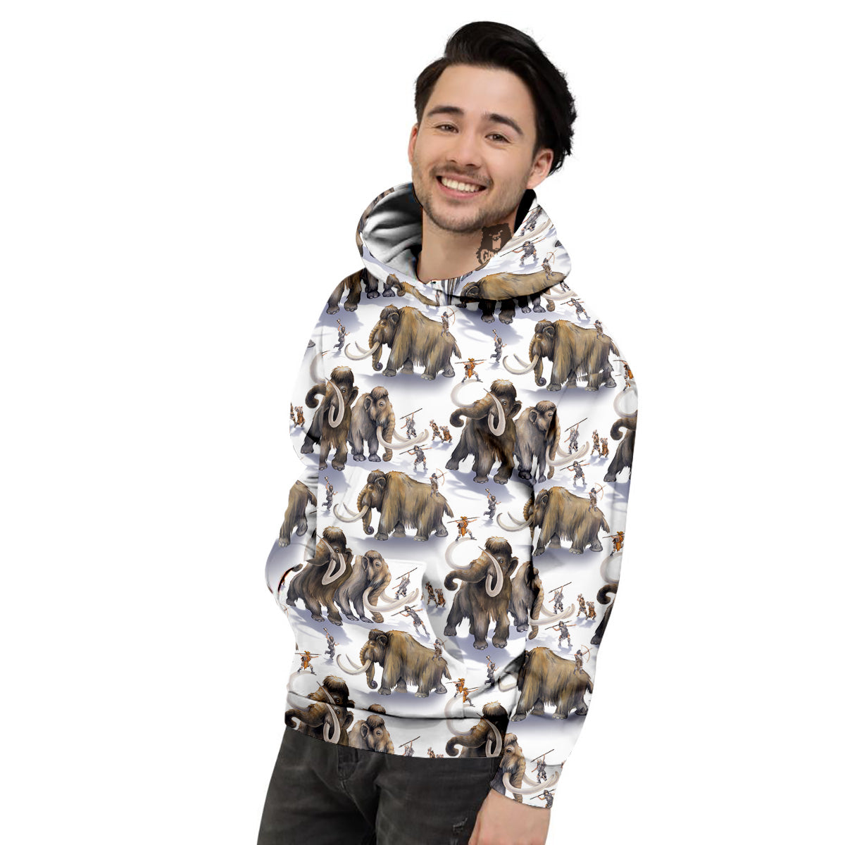 Hunting Mammoth Print Pattern Men's Hoodie-grizzshop