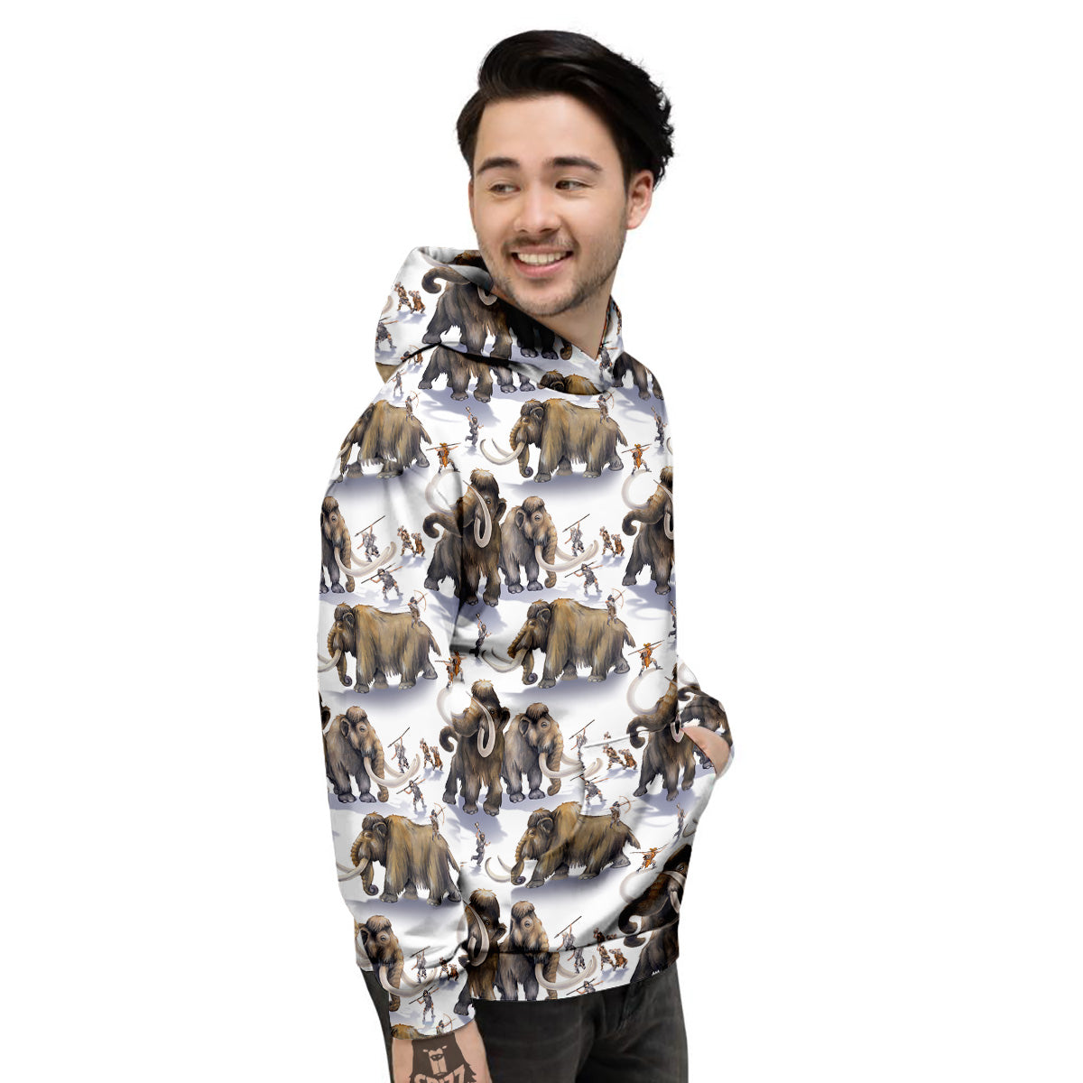 Hunting Mammoth Print Pattern Men's Hoodie-grizzshop