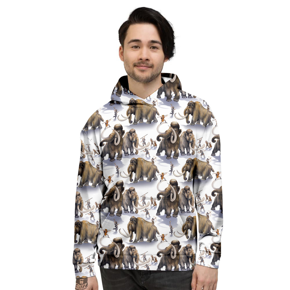 Hunting Mammoth Print Pattern Men's Hoodie-grizzshop
