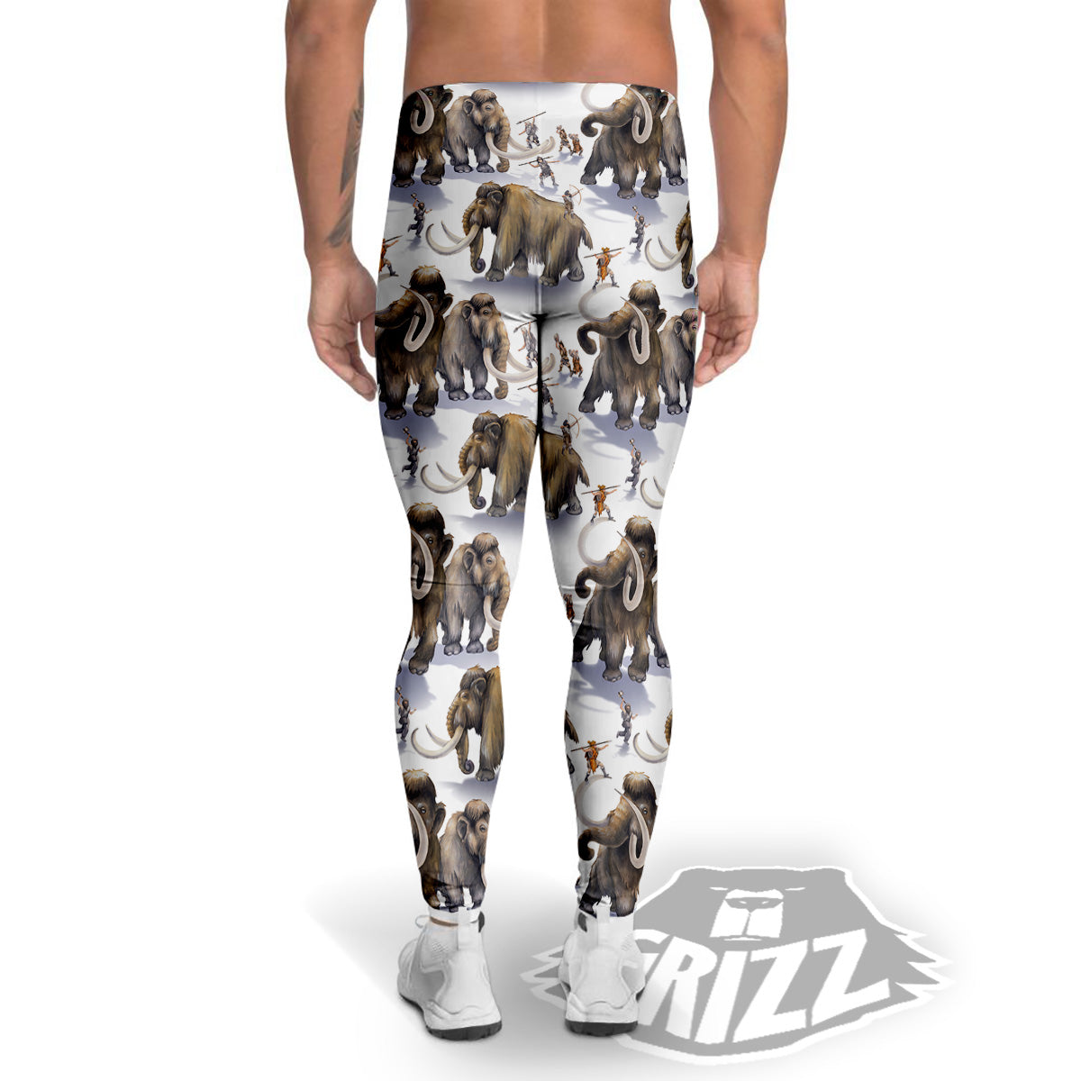 Hunting Mammoth Print Pattern Men's Leggings-grizzshop