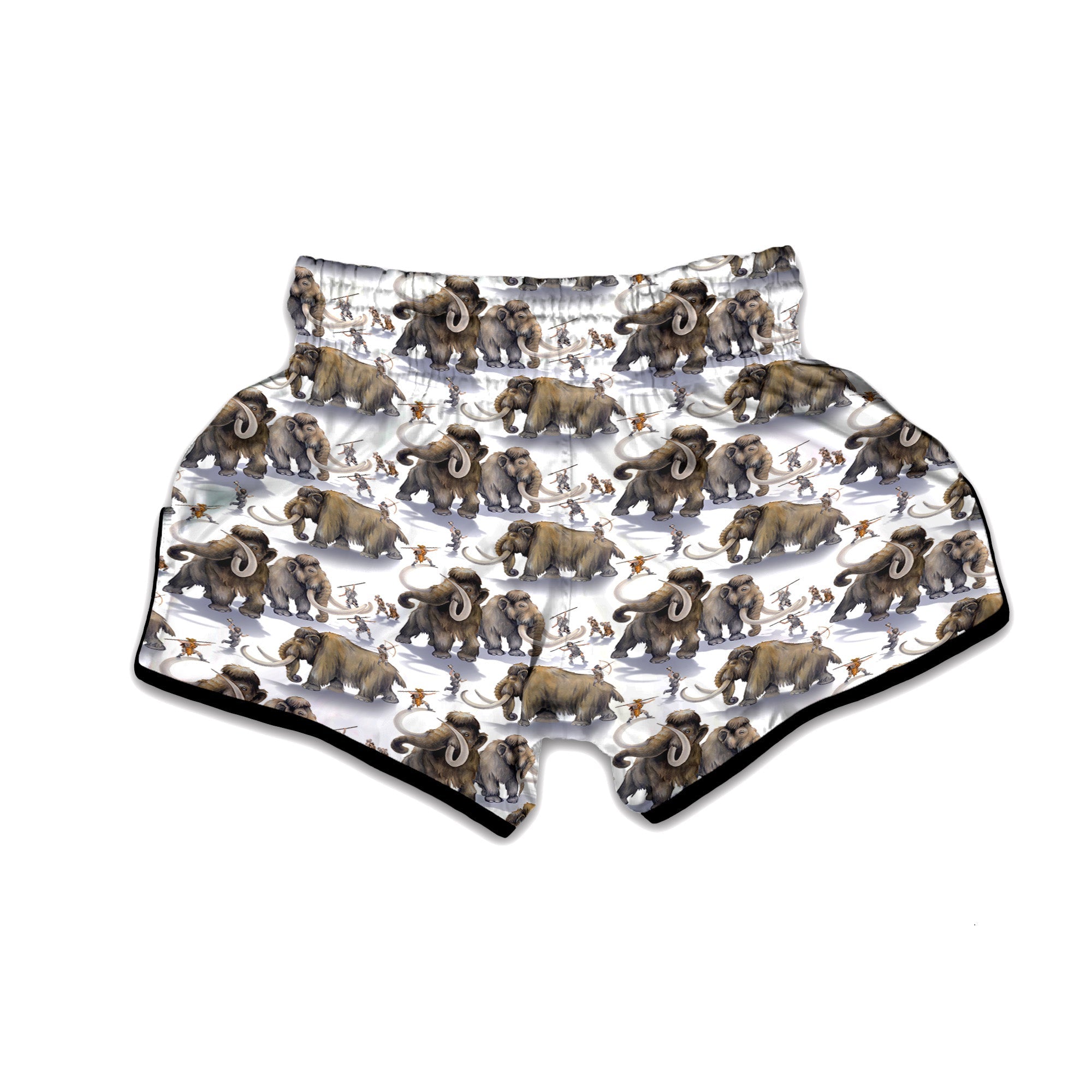 Hunting Mammoth Print Pattern Muay Thai Boxing Shorts-grizzshop