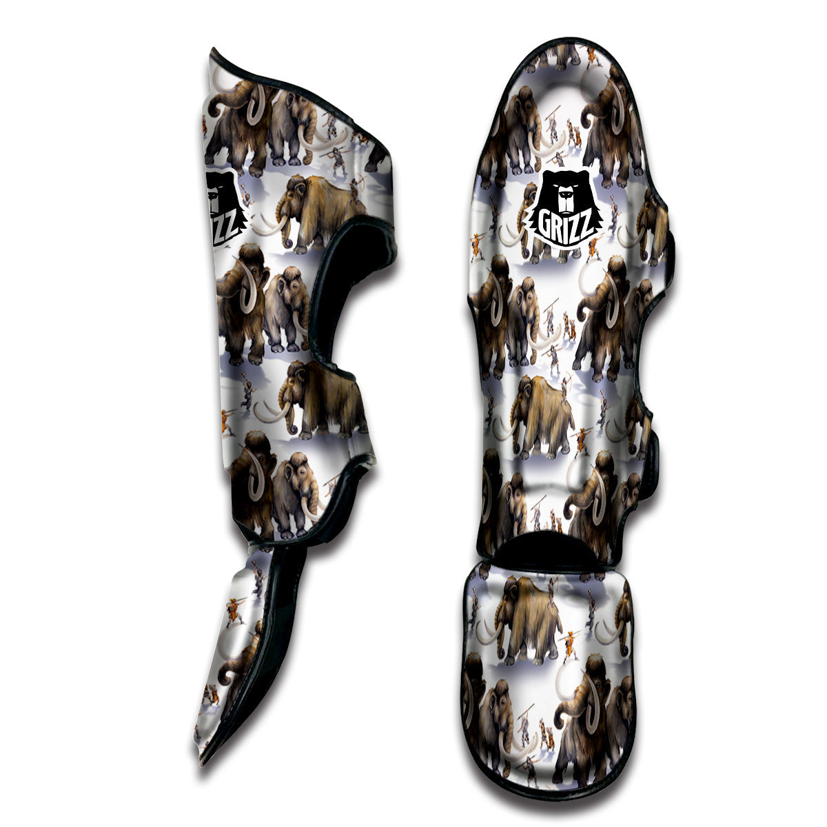 Hunting Mammoth Print Pattern Muay Thai Shin Guards-grizzshop