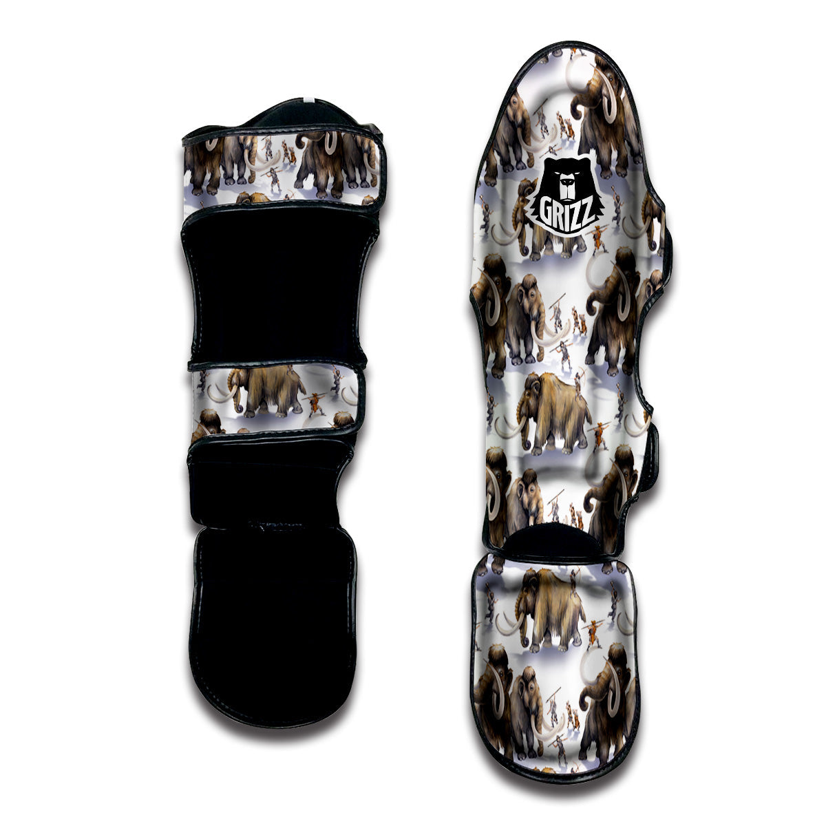 Hunting Mammoth Print Pattern Muay Thai Shin Guards-grizzshop
