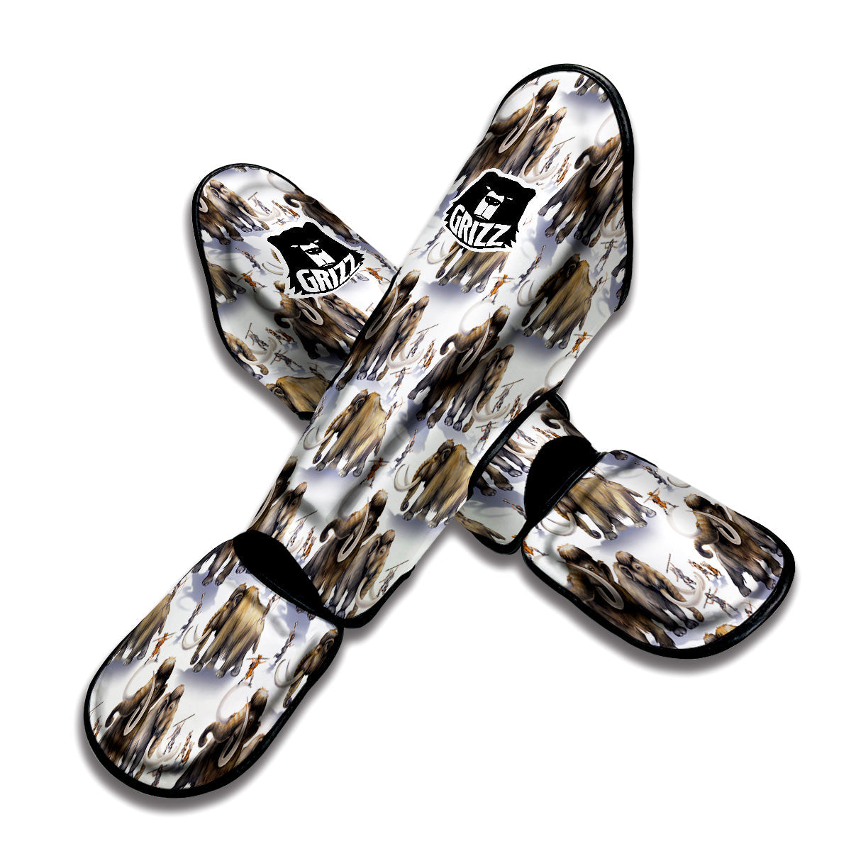 Hunting Mammoth Print Pattern Muay Thai Shin Guards-grizzshop