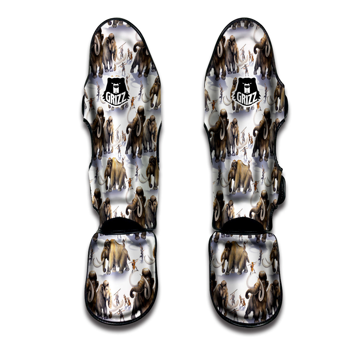 Hunting Mammoth Print Pattern Muay Thai Shin Guards-grizzshop