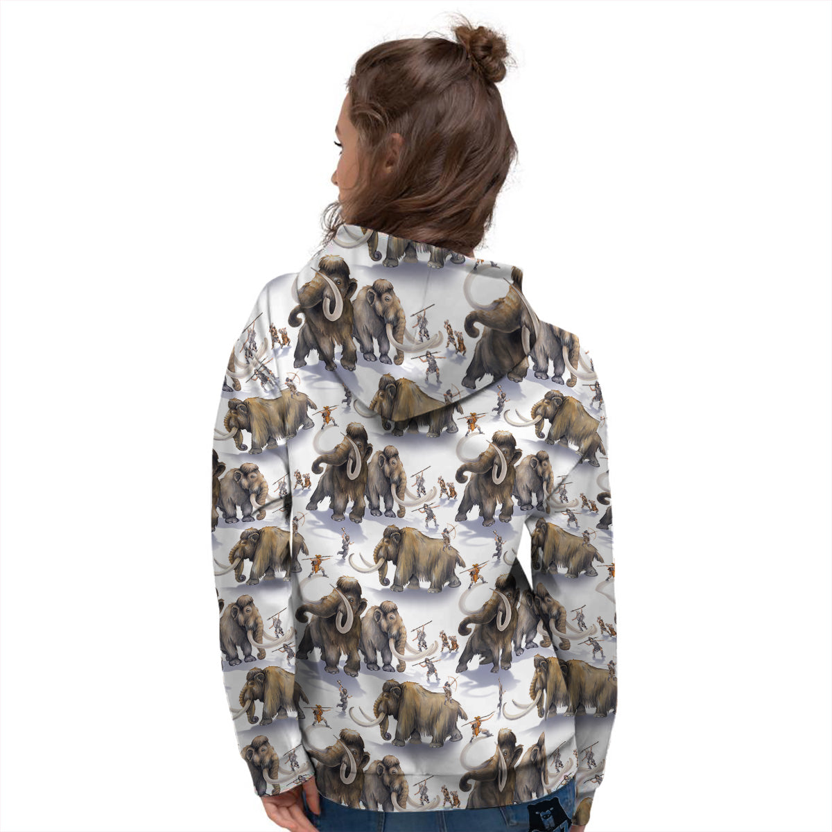 Hunting Mammoth Print Pattern Women's Hoodie-grizzshop