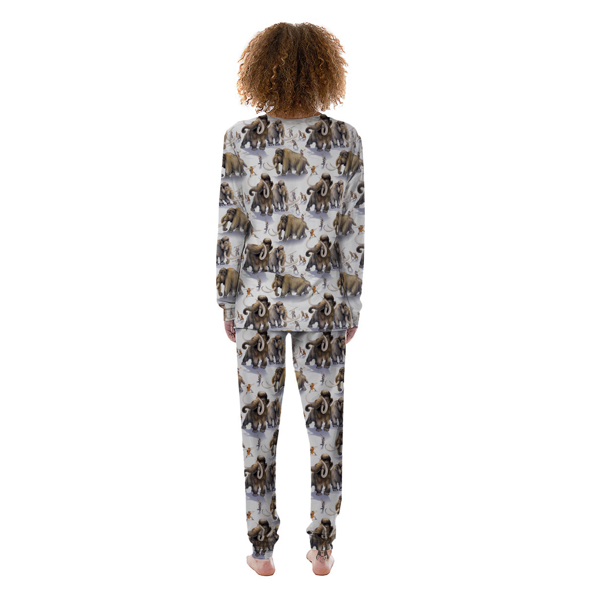 Hunting Mammoth Print Pattern Women's Pajamas-grizzshop