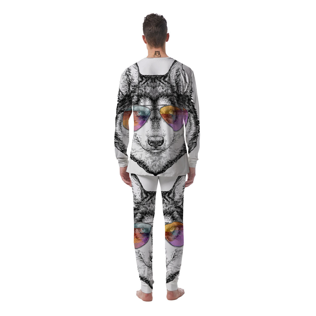 Husky Hippie Siberian Print Men's Pajamas-grizzshop