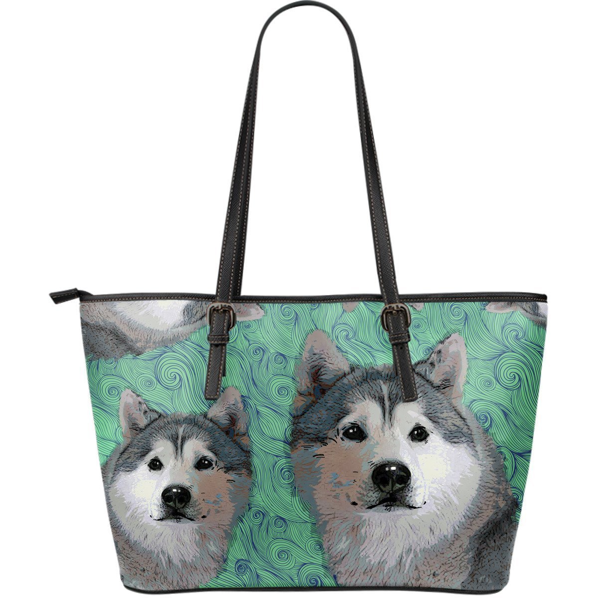 Husky Lovers Leather Tote Bag-grizzshop