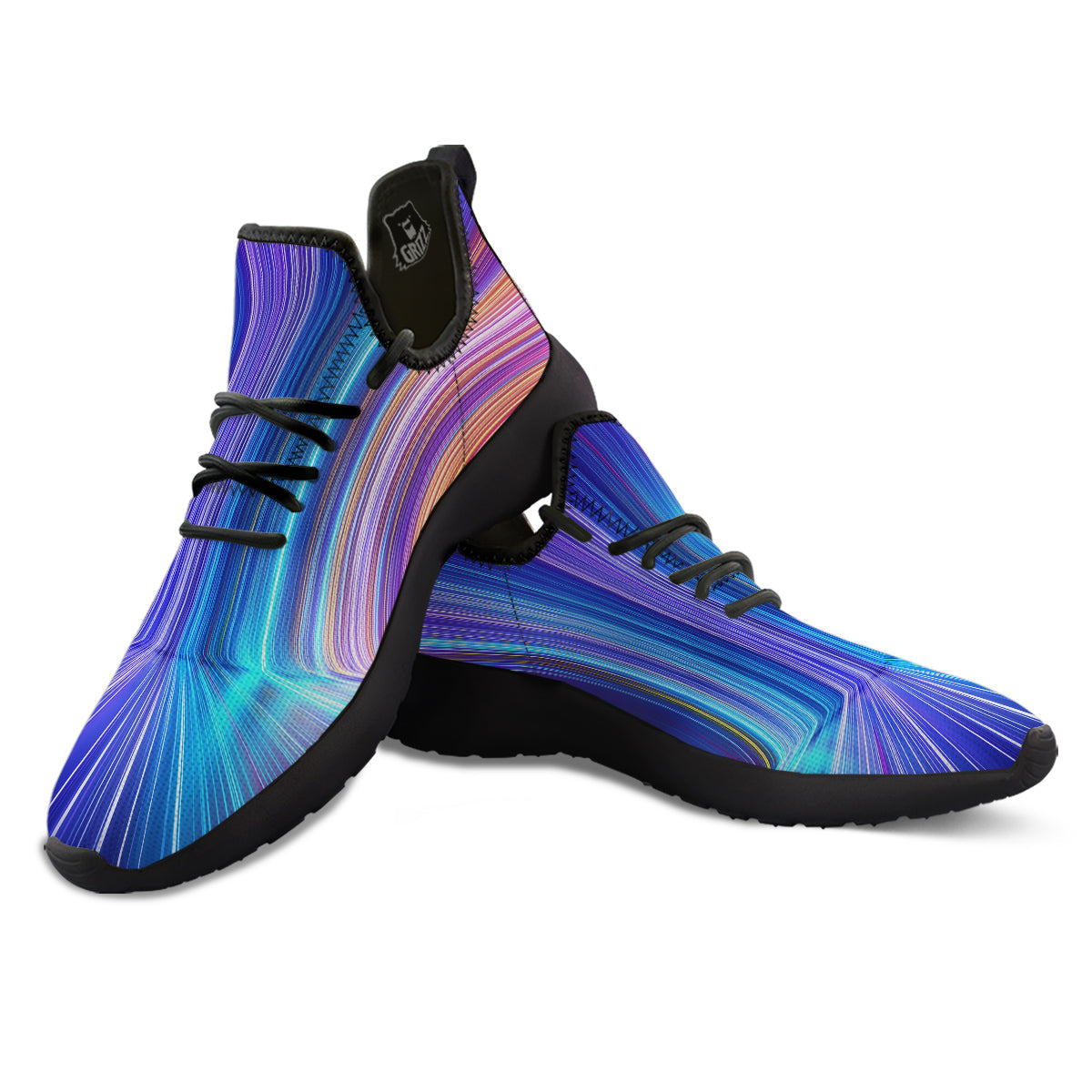 Hyperspace Colorful Print Black Athletic Shoes-grizzshop