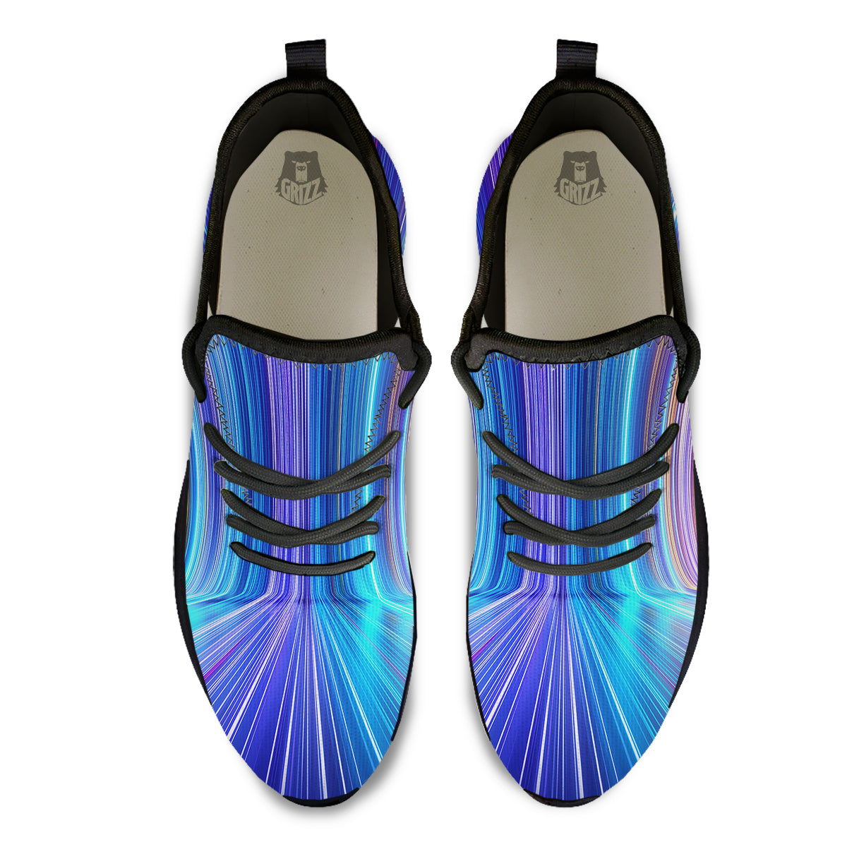 Hyperspace Colorful Print Black Athletic Shoes-grizzshop