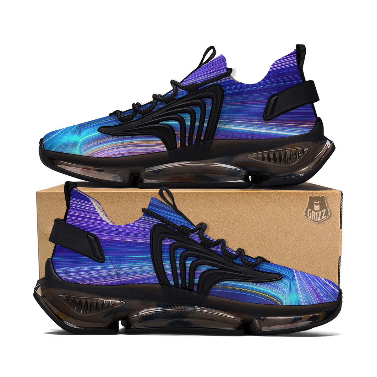 Hyperspace Colorful Print Black Gym Shoes-grizzshop