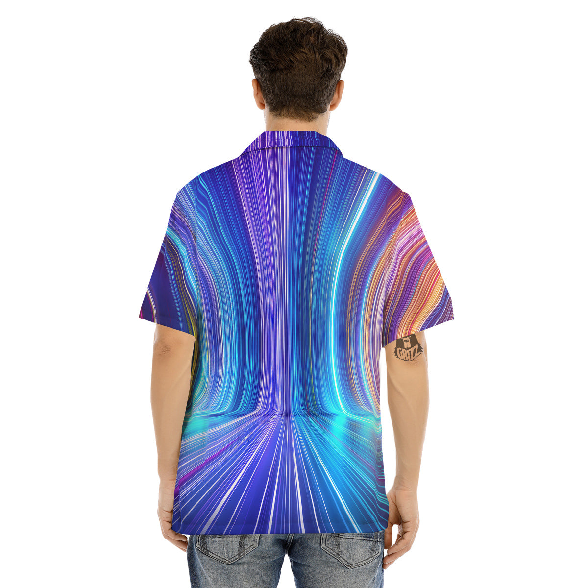 Hyperspace Colorful Print Men's Hawaiian Shirt-grizzshop