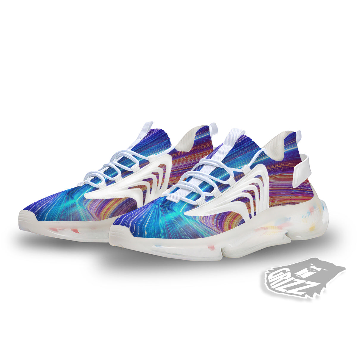 Hyperspace Colorful Print White Gym Shoes-grizzshop