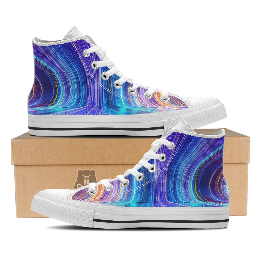 Hyperspace Colorful Print White High Top Shoes-grizzshop
