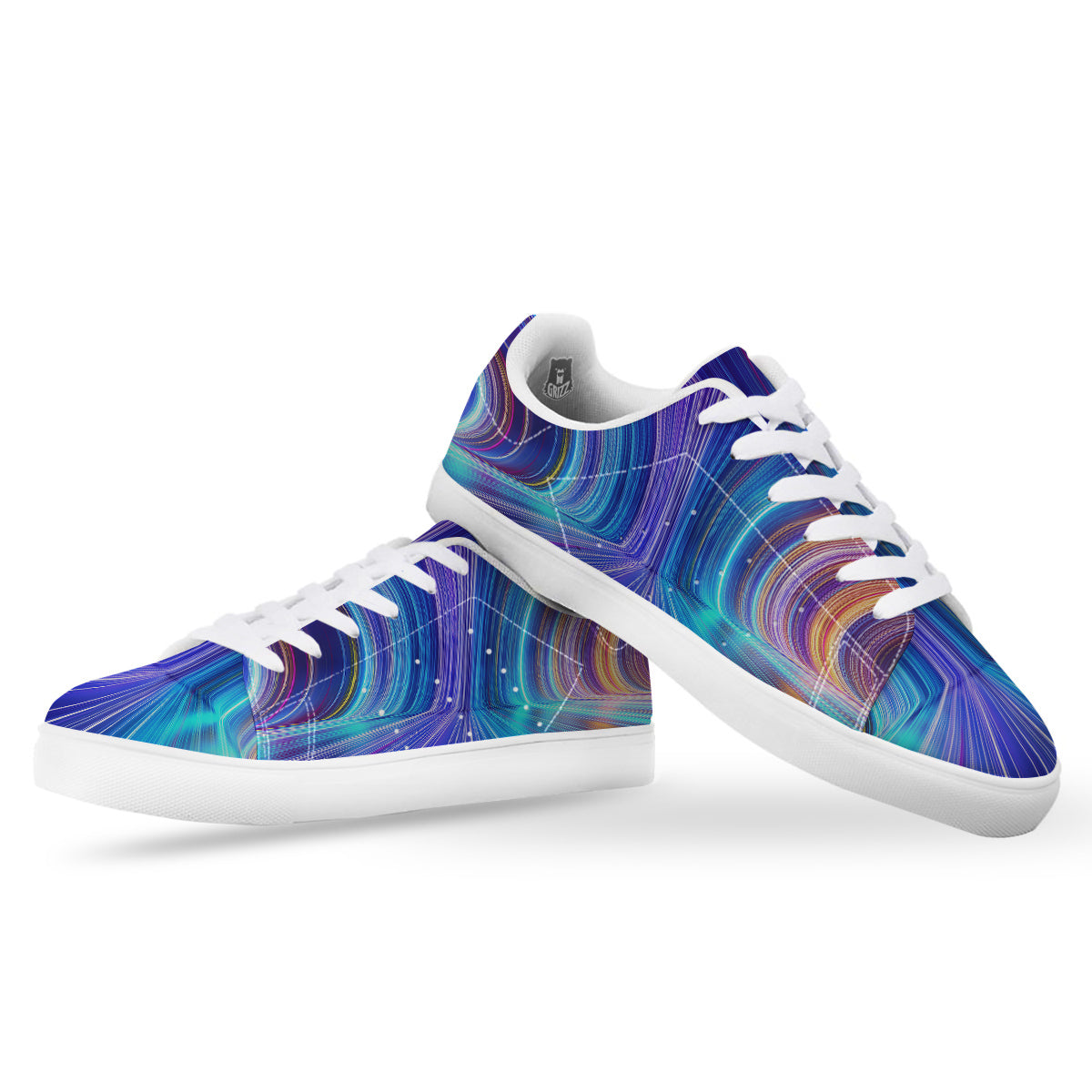 Hyperspace Colorful Print White Low Top Sneakers-grizzshop