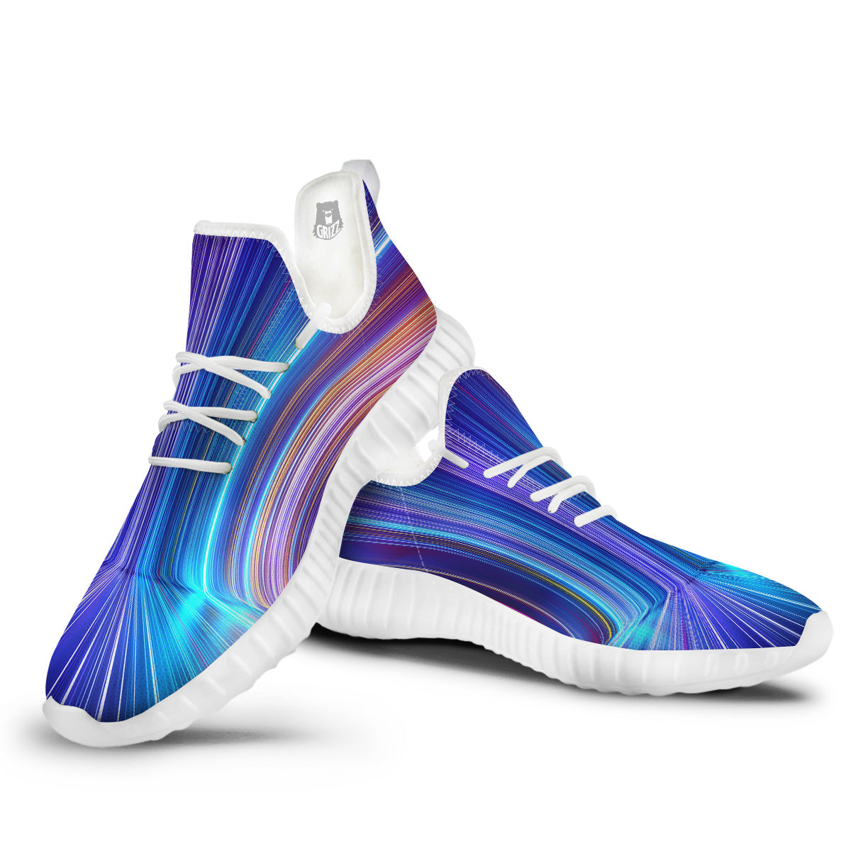 Hyperspace Colorful Print White Walking Shoes-grizzshop