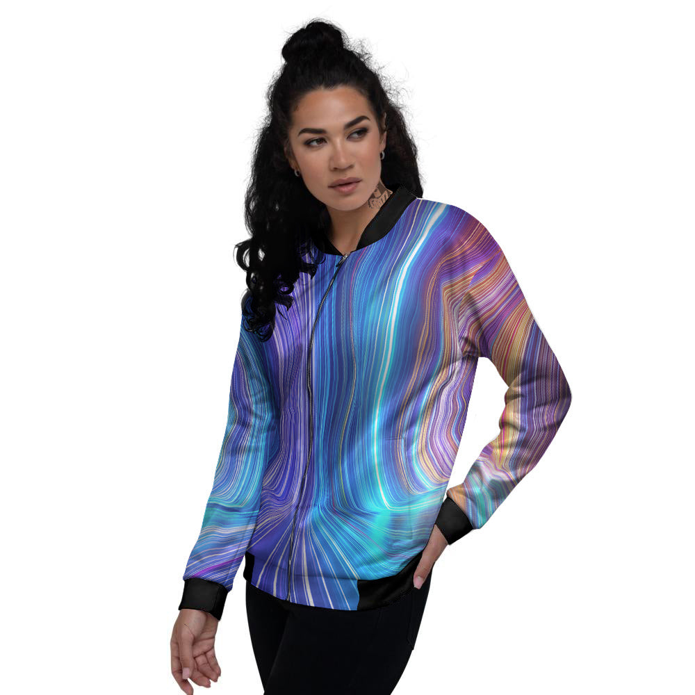 Hyperspace Colorful Print Women's Bomber Jacket-grizzshop