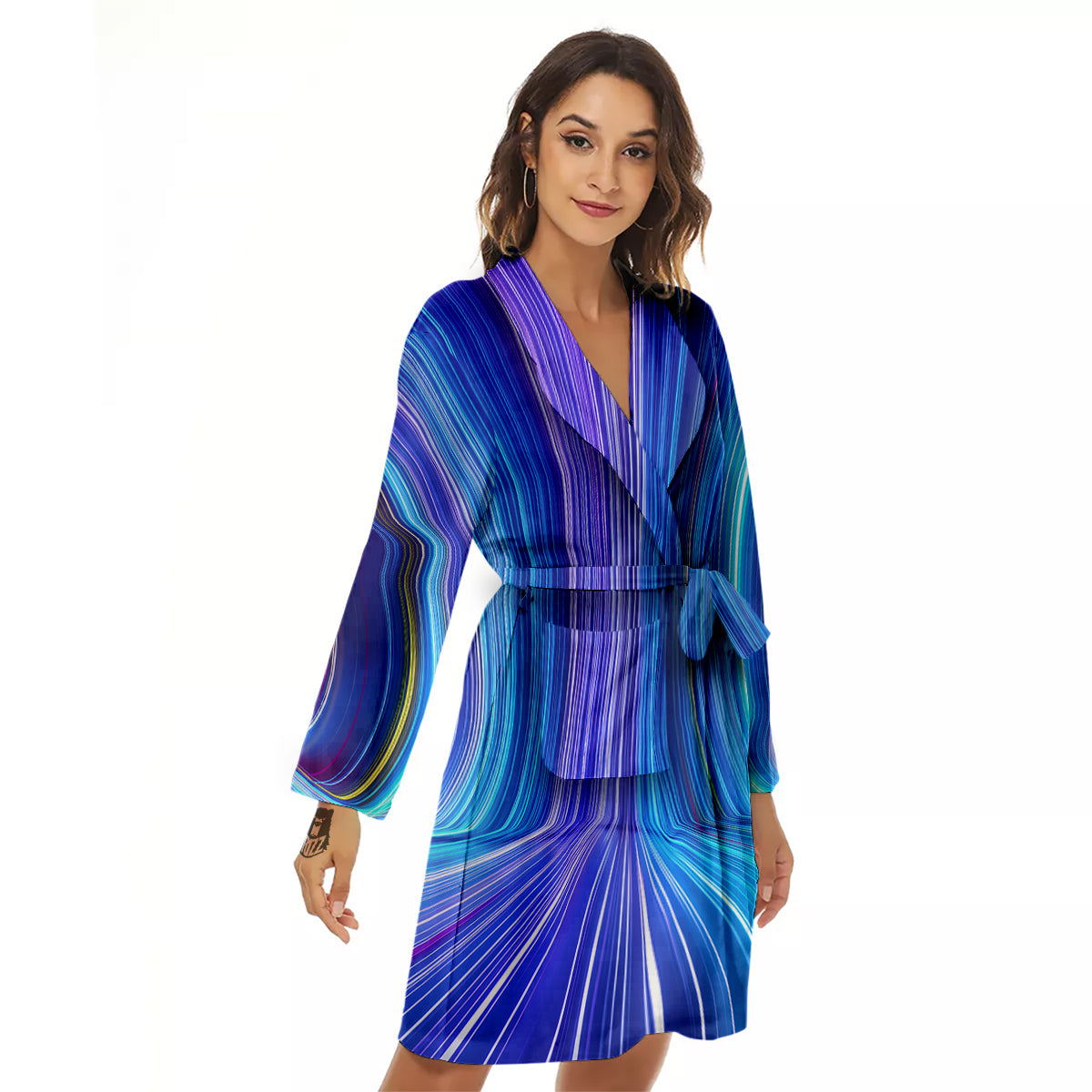 Hyperspace Colorful Print Women's Robe-grizzshop