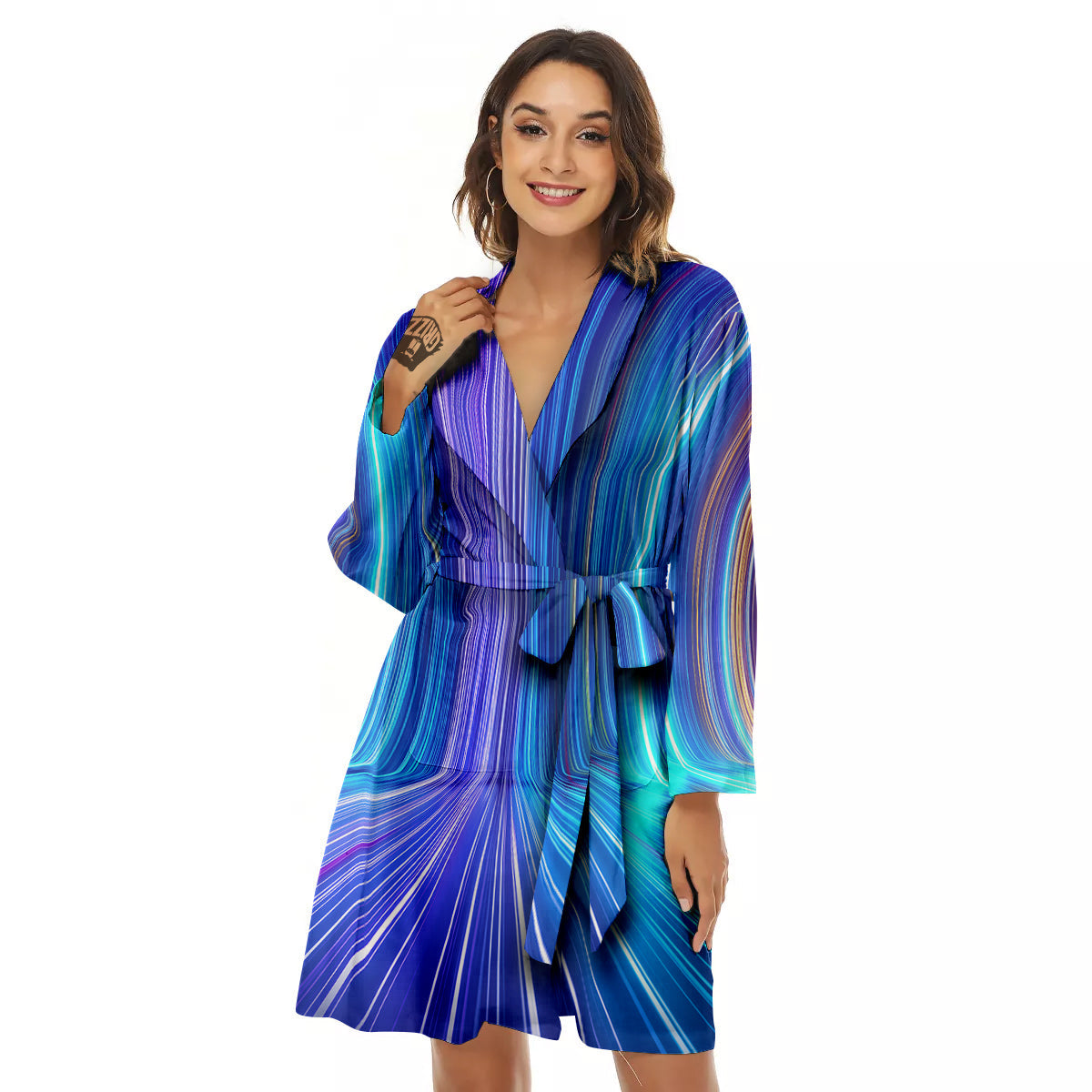 Hyperspace Colorful Print Women's Robe-grizzshop