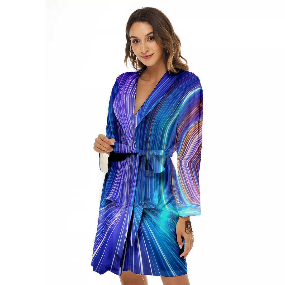 Hyperspace Colorful Print Women's Robe-grizzshop