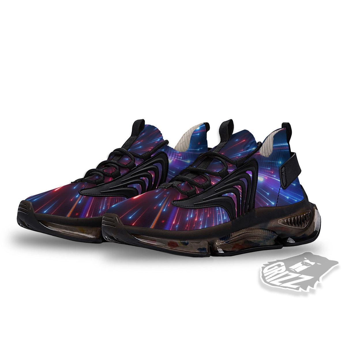 Hyperspace Cosmic Print Black Gym Shoes-grizzshop
