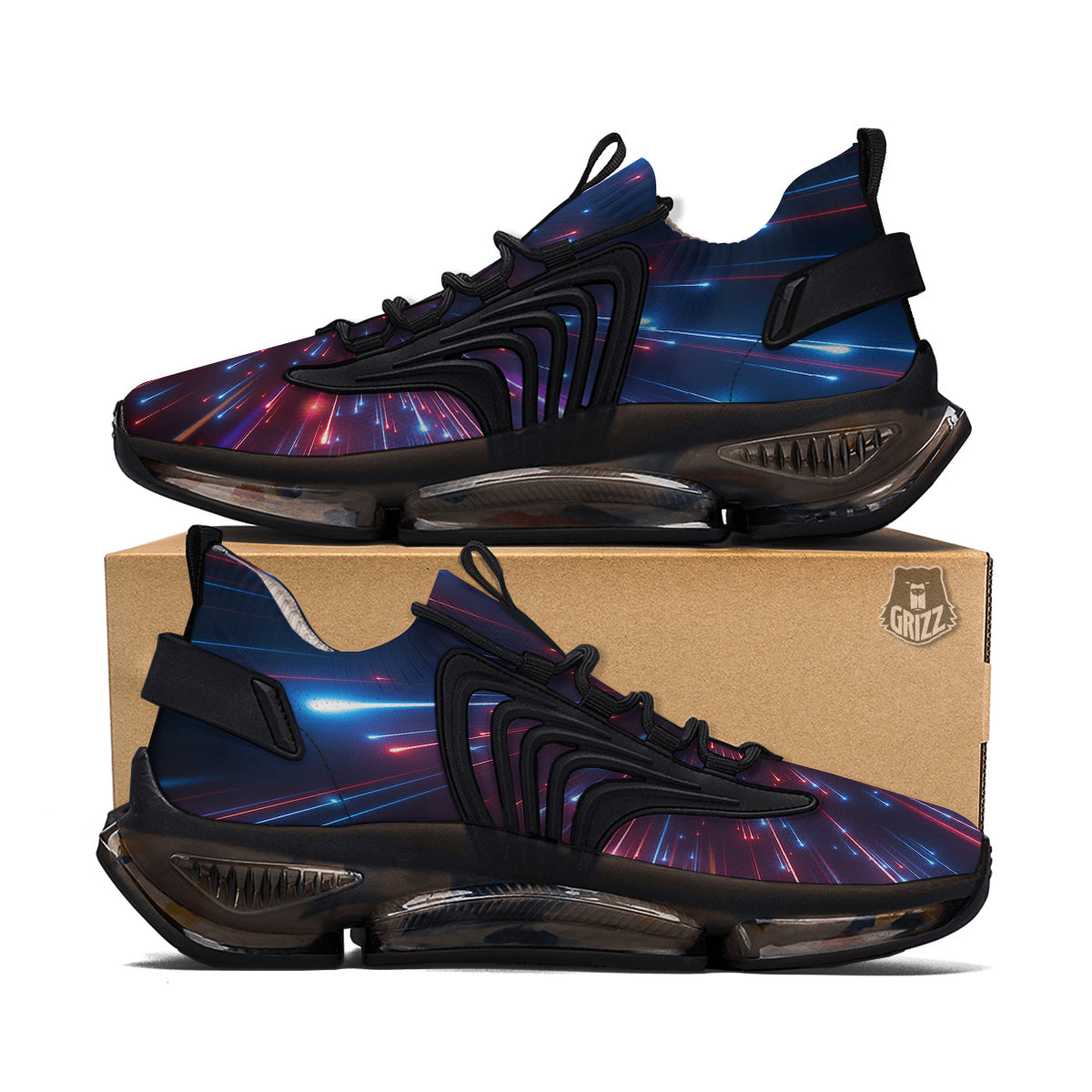Hyperspace Cosmic Print Black Gym Shoes-grizzshop