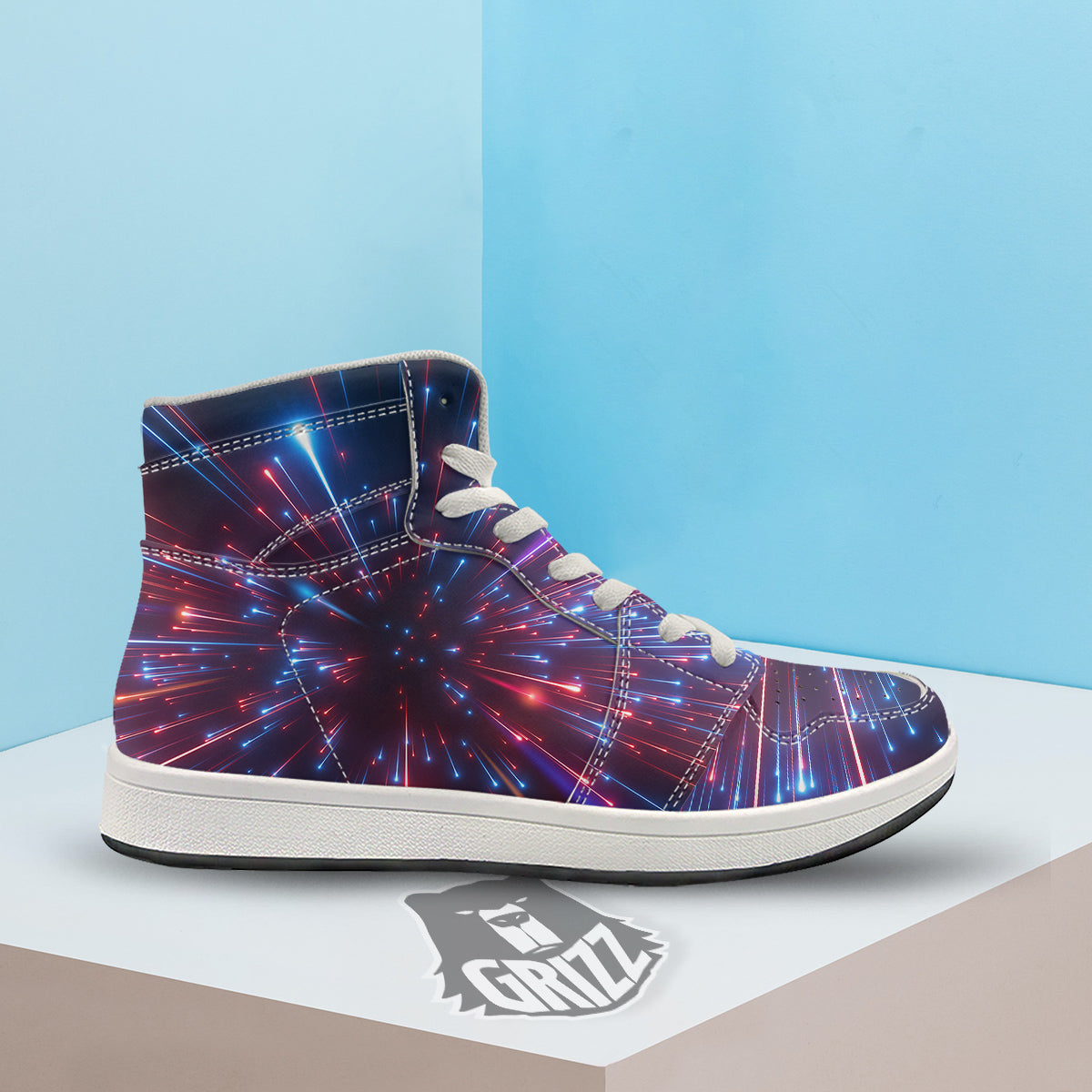 Hyperspace Cosmic Print High Top Sneakers-grizzshop