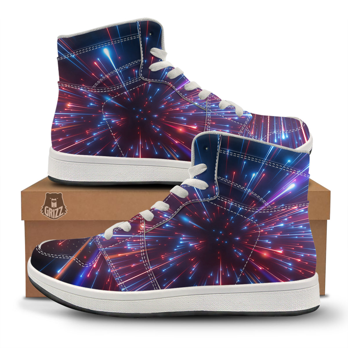 Hyperspace Cosmic Print High Top Sneakers-grizzshop