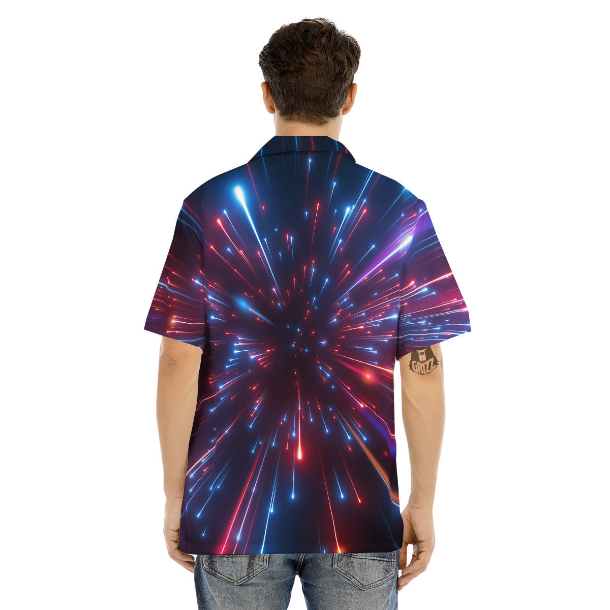 Hyperspace Cosmic Print Men's Hawaiian Shirt-grizzshop