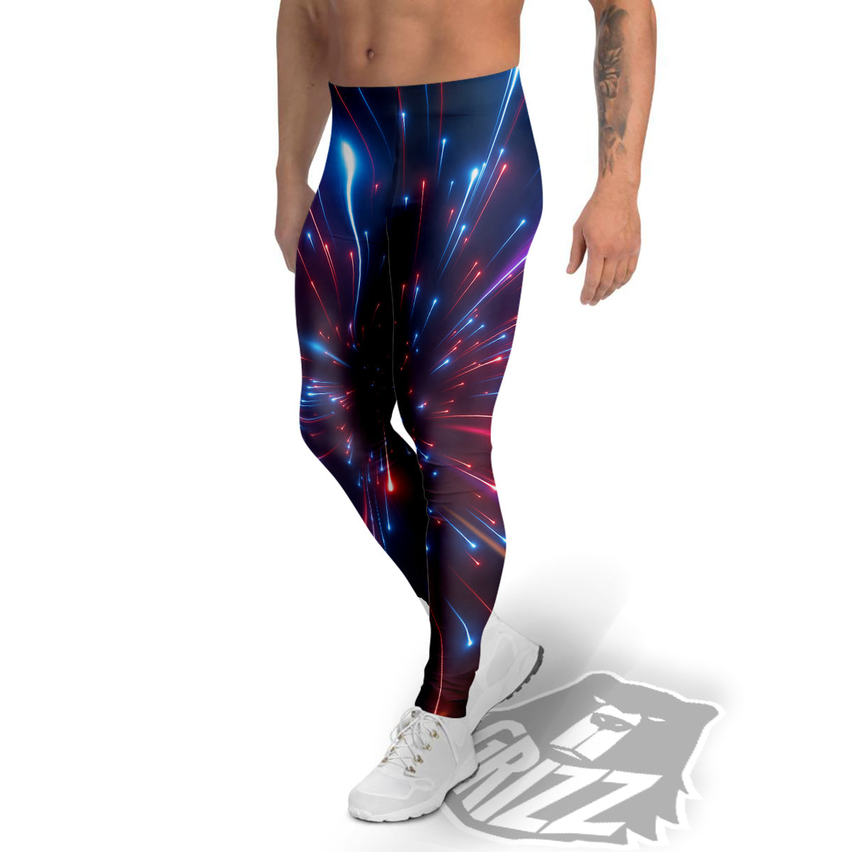 Hyperspace Cosmic Print Men's Leggings-grizzshop