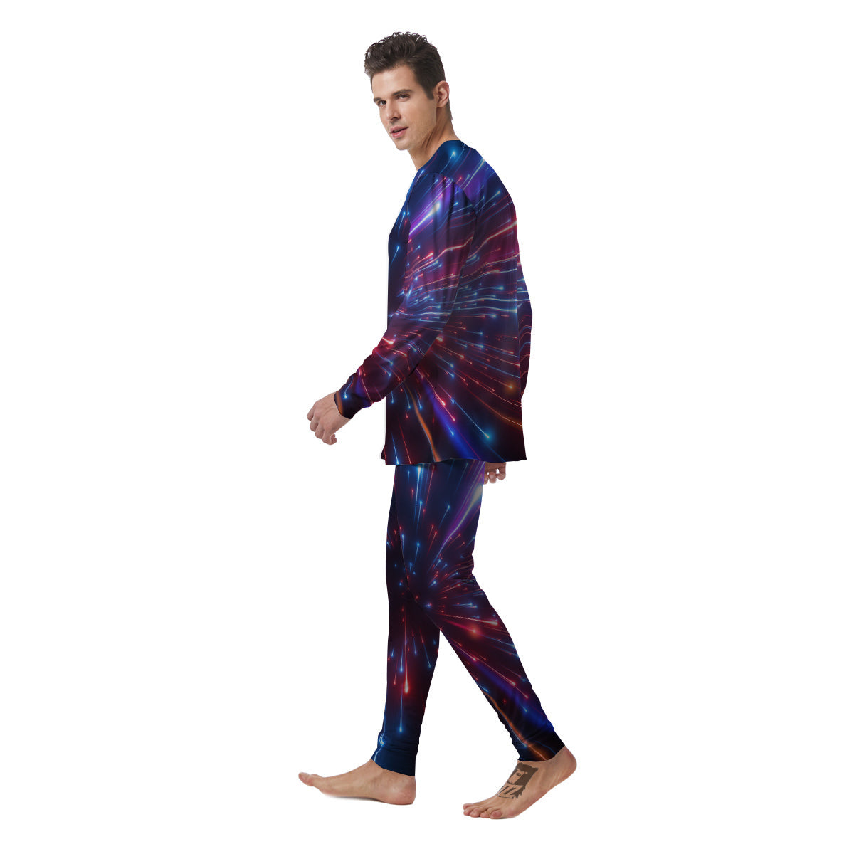 Hyperspace Cosmic Print Men's Pajamas-grizzshop