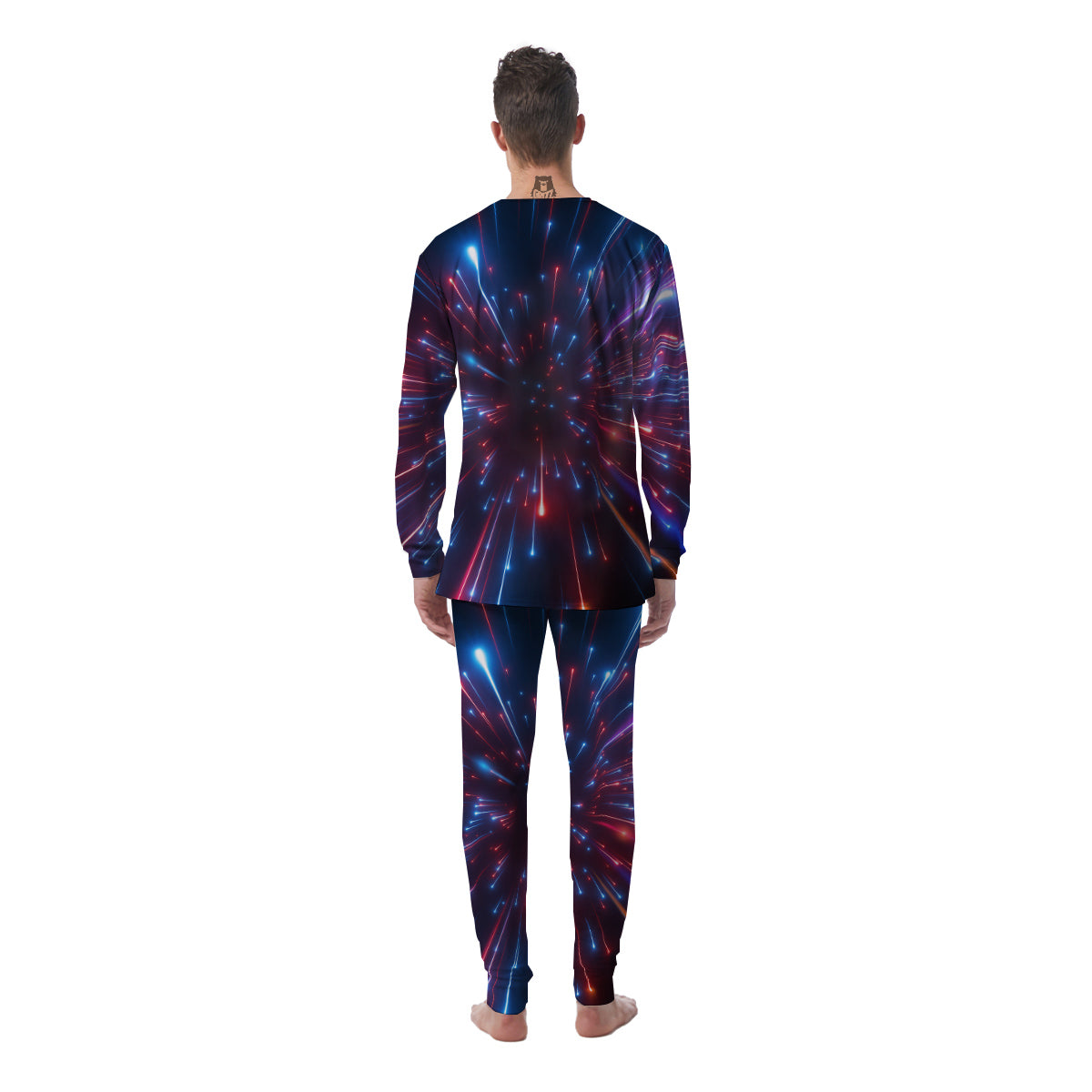 Hyperspace Cosmic Print Men's Pajamas-grizzshop