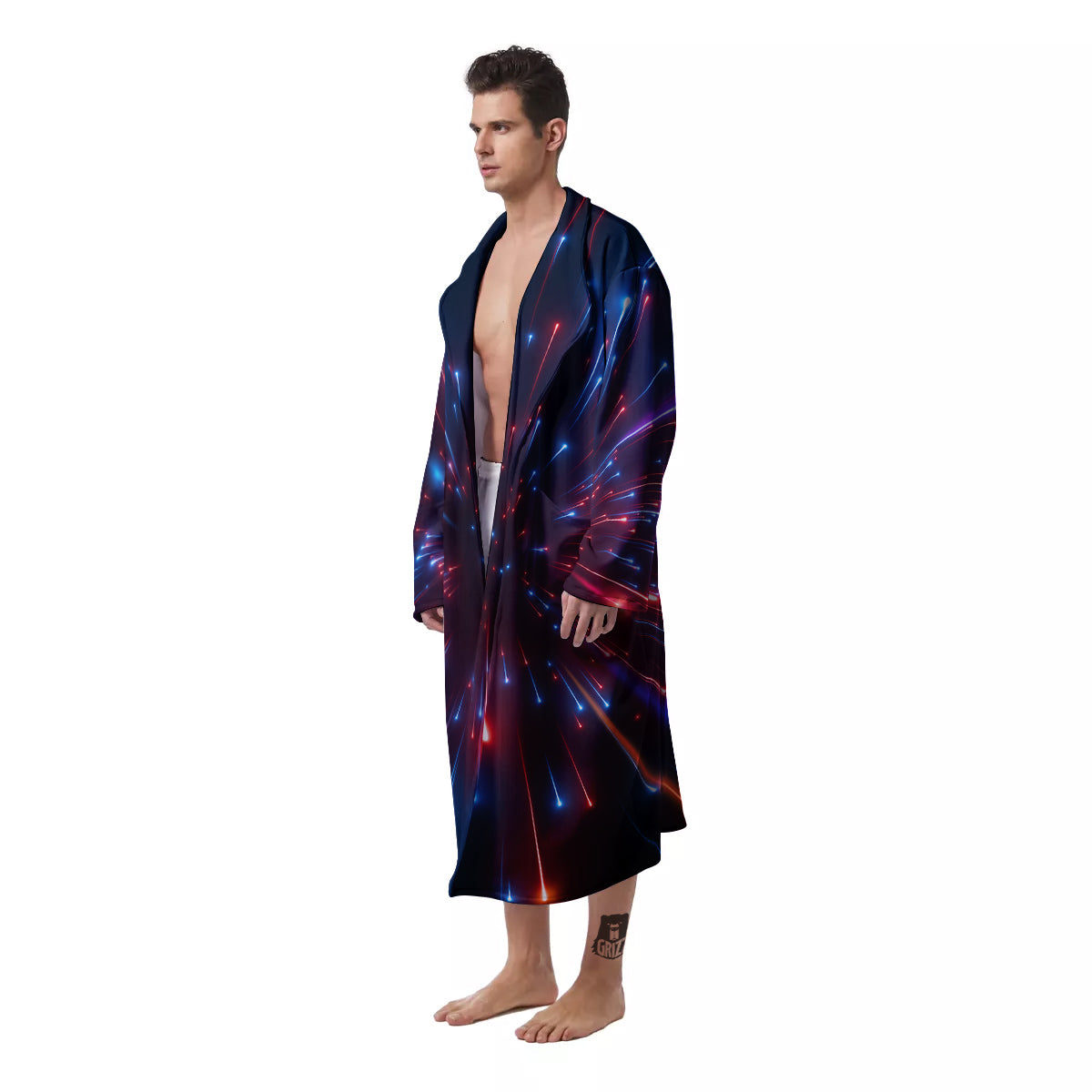 Hyperspace Cosmic Print Men's Robe-grizzshop
