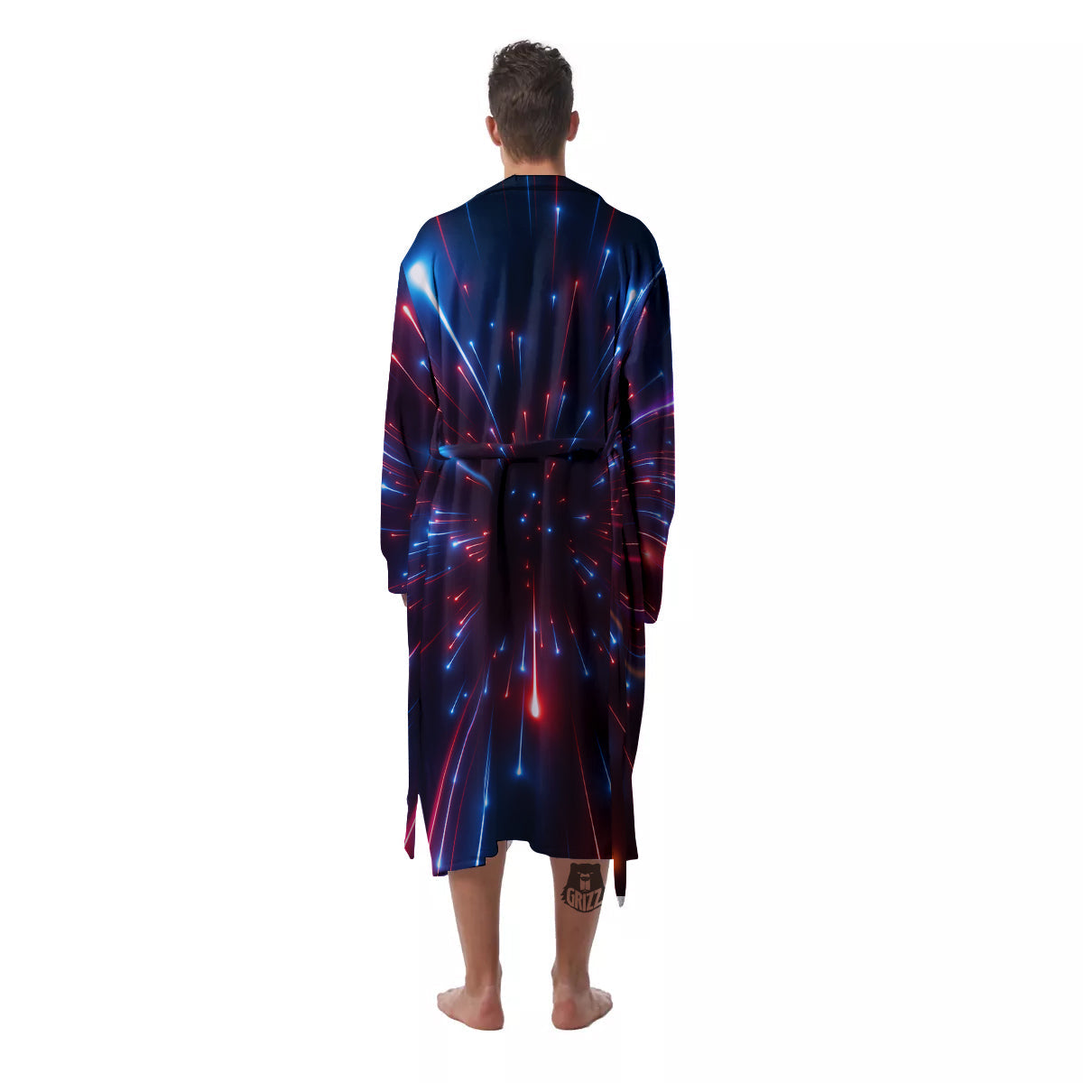 Hyperspace Cosmic Print Men's Robe-grizzshop