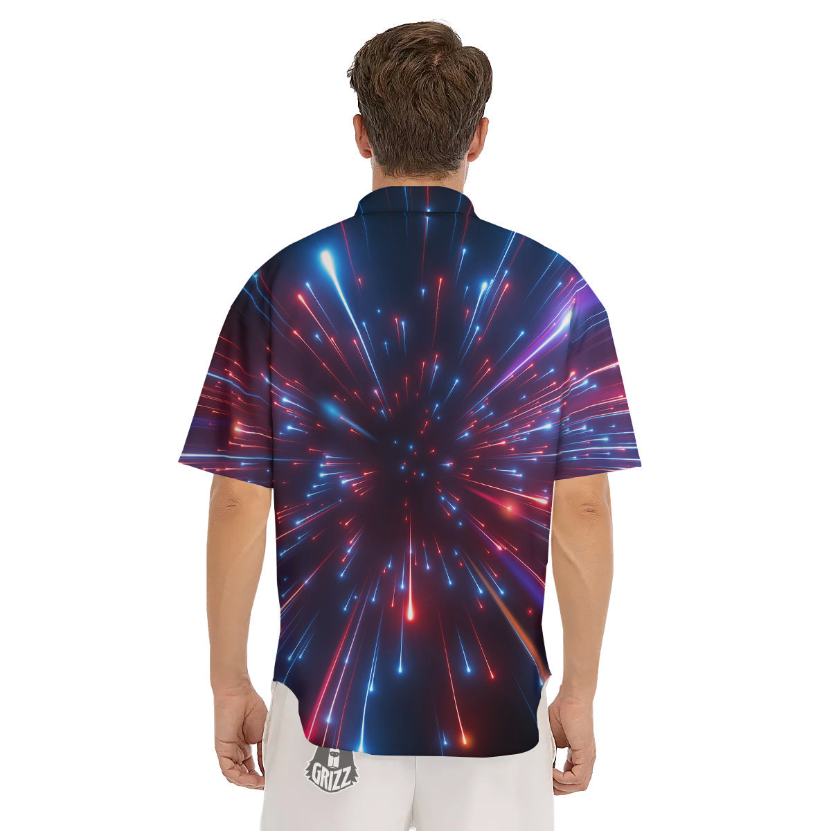 Hyperspace Cosmic Print Men's Short Sleeve Shirts-grizzshop