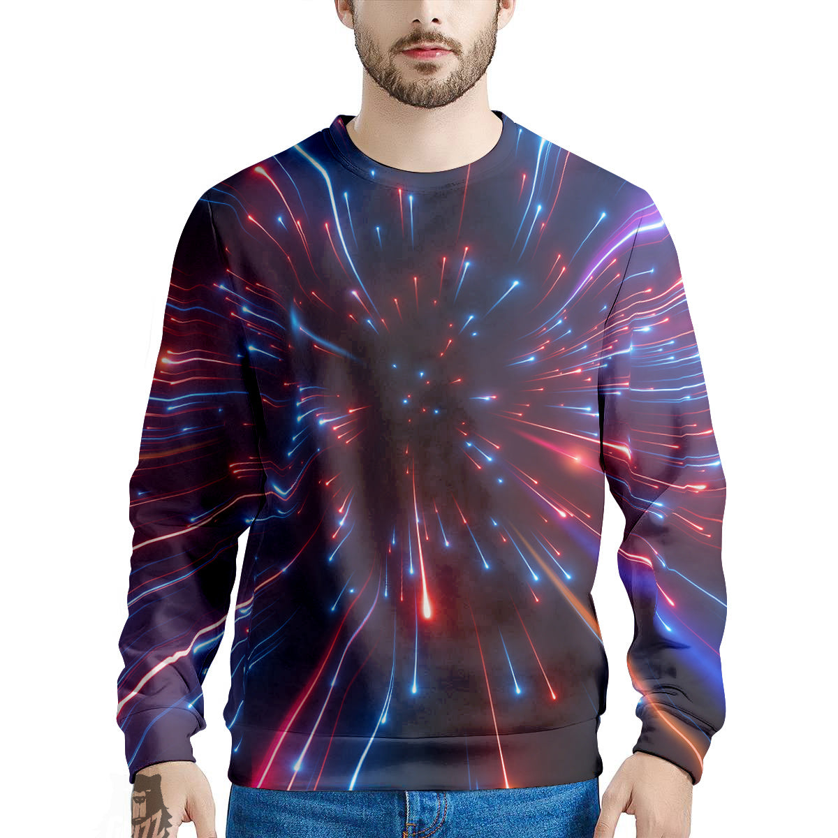 Hyperspace Cosmic Print Men's Sweatshirt-grizzshop