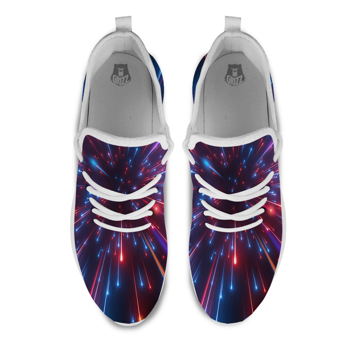 Hyperspace Cosmic Print White Athletic Shoes-grizzshop