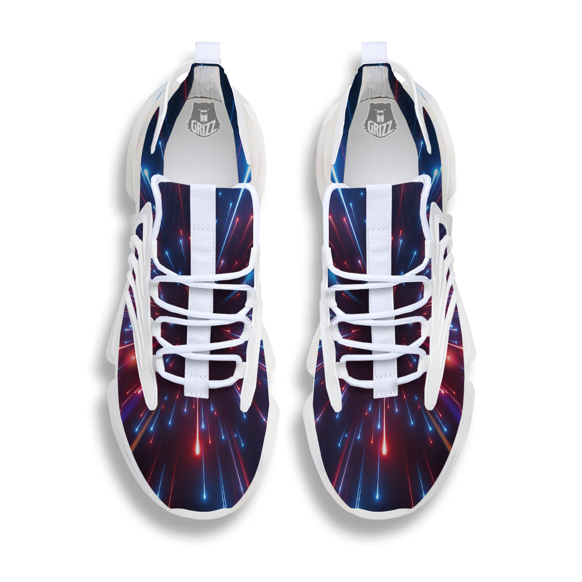 Hyperspace Cosmic Print White Gym Shoes-grizzshop