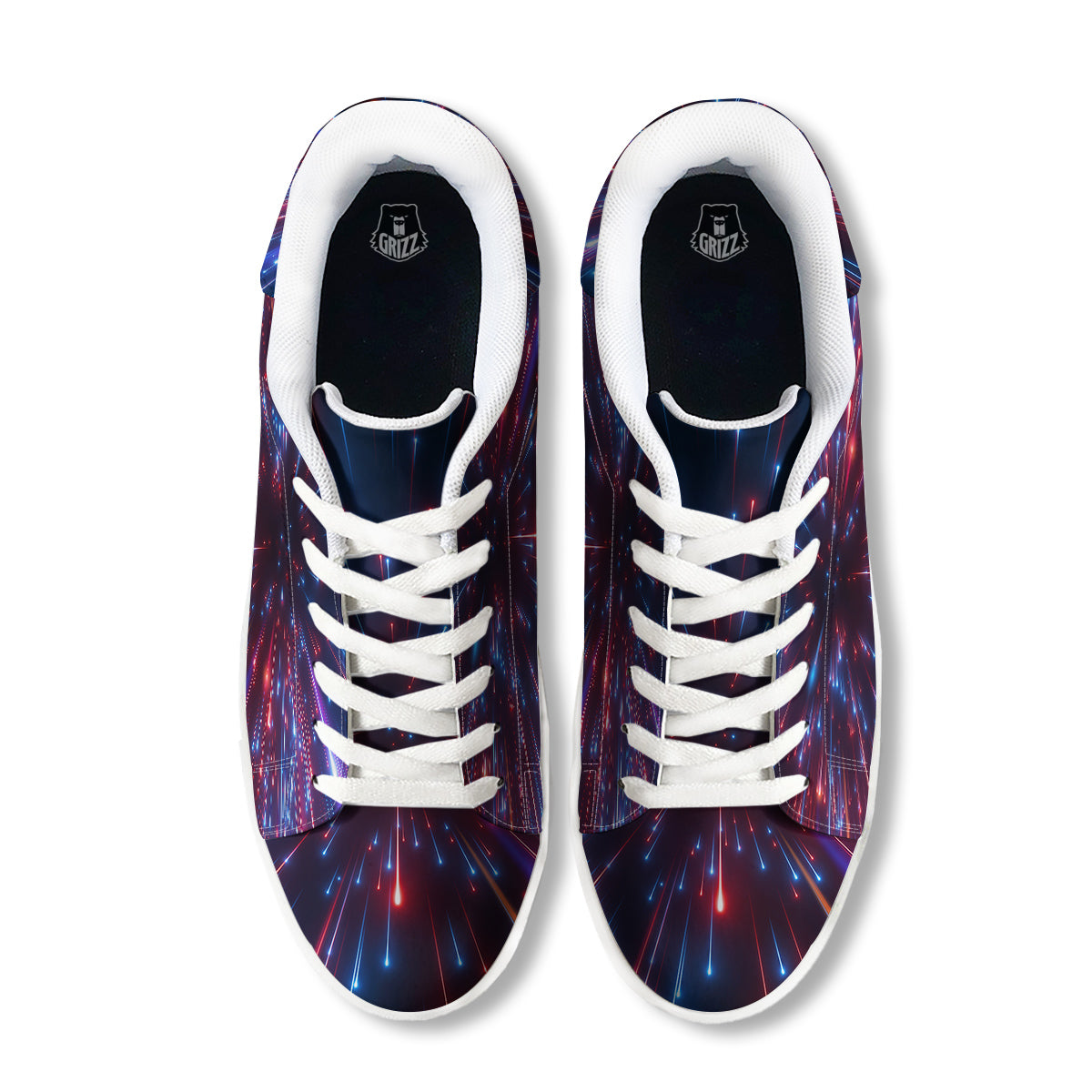 Hyperspace Cosmic Print White Low Top Sneakers-grizzshop