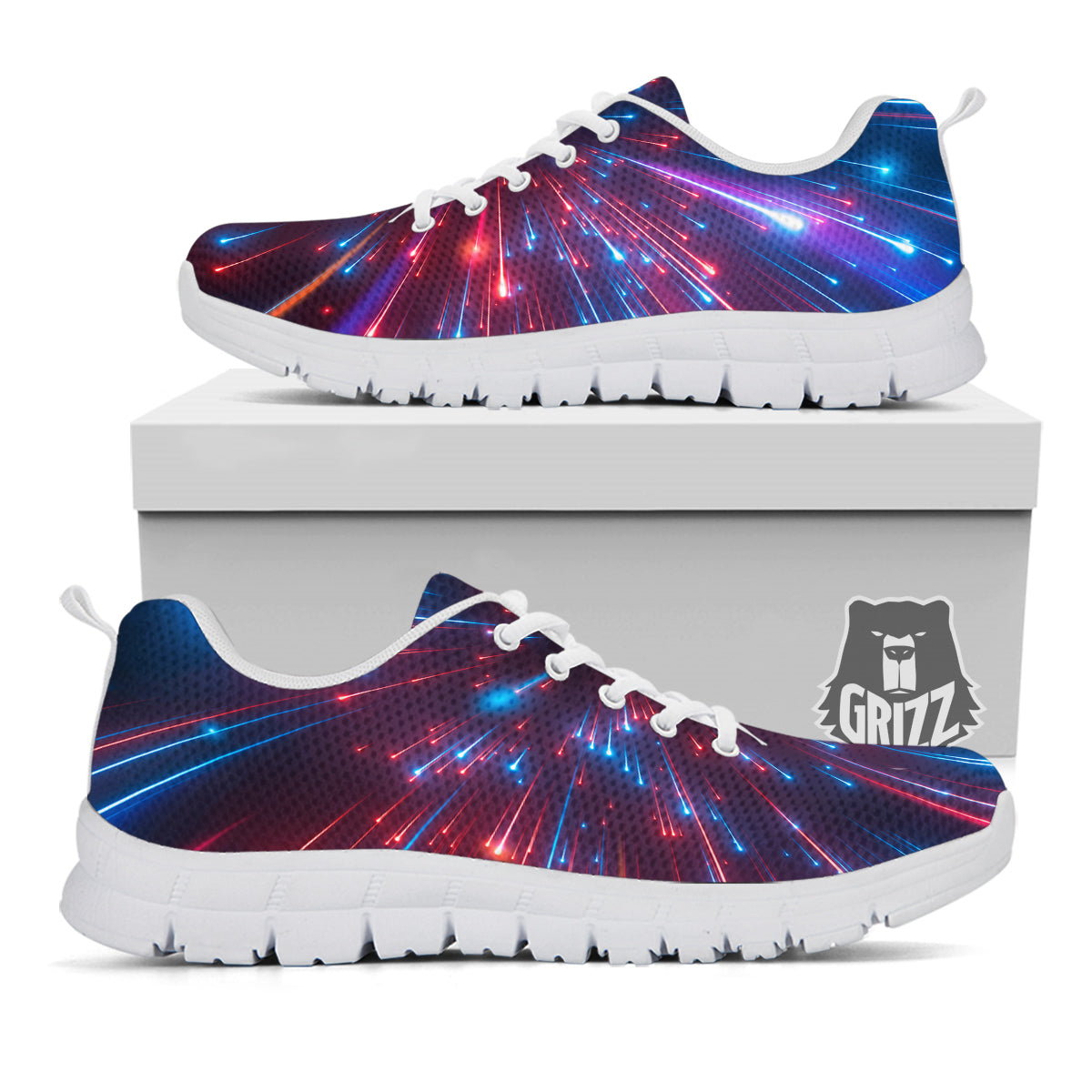 Hyperspace Cosmic Print White Sneaker-grizzshop