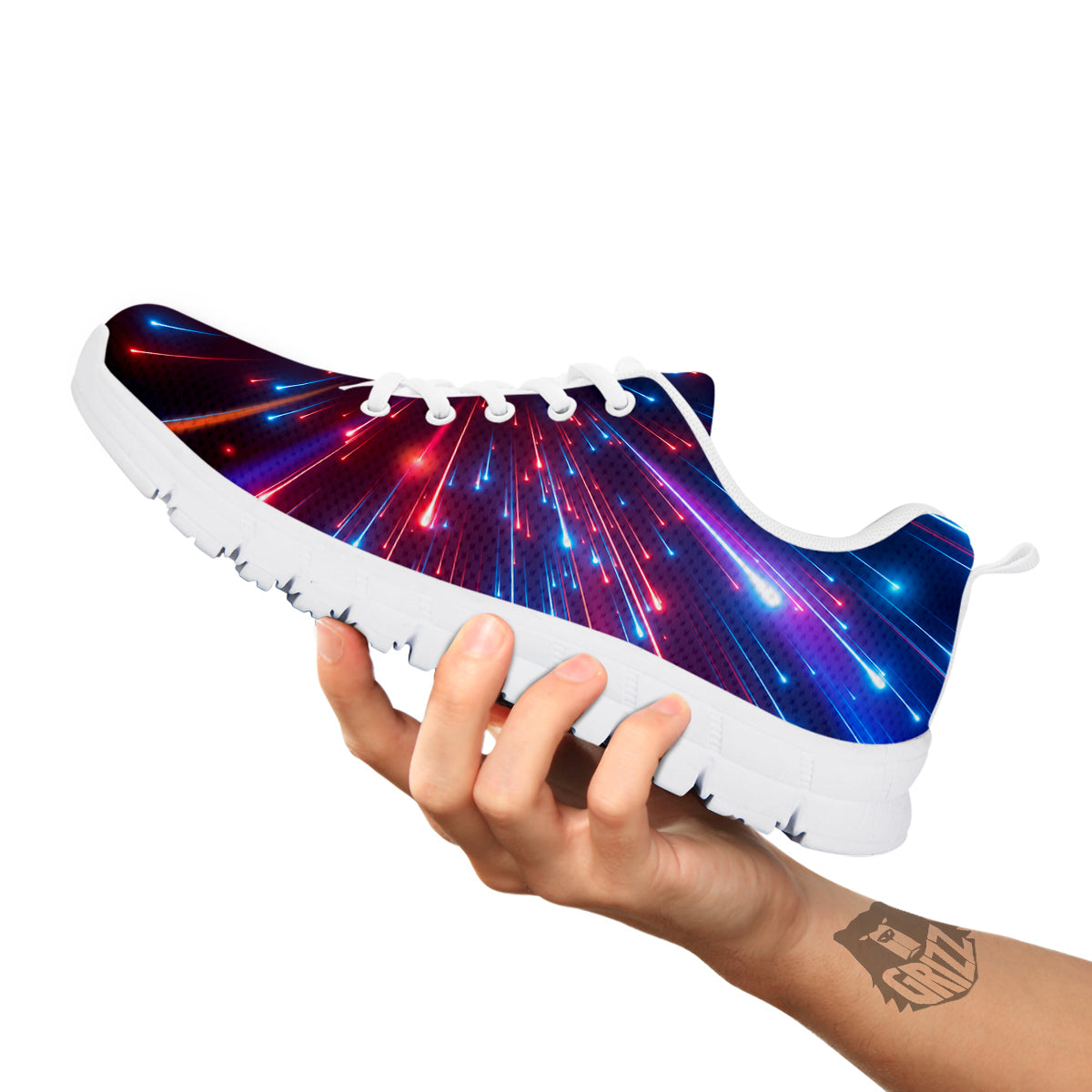 Hyperspace Cosmic Print White Sneaker-grizzshop