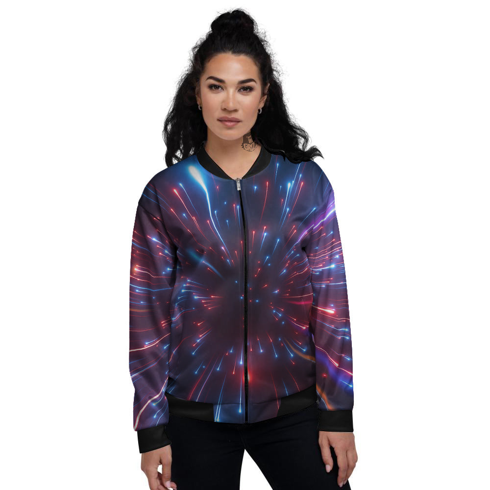 Hyperspace Cosmic Print Women's Bomber Jacket-grizzshop