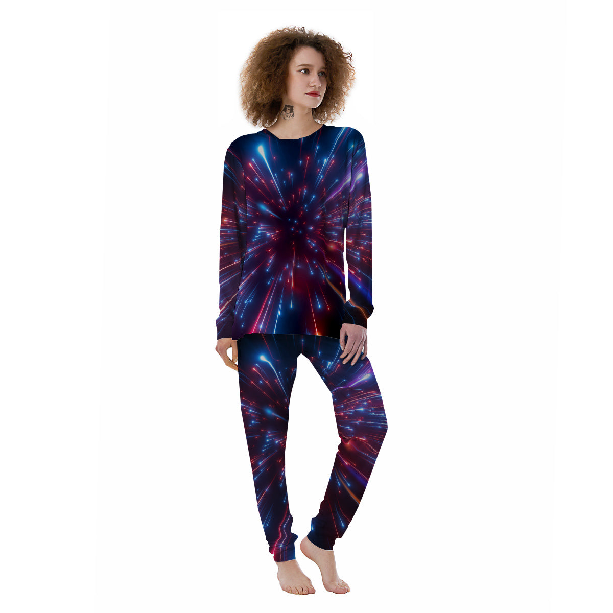 Hyperspace Cosmic Print Women's Pajamas-grizzshop