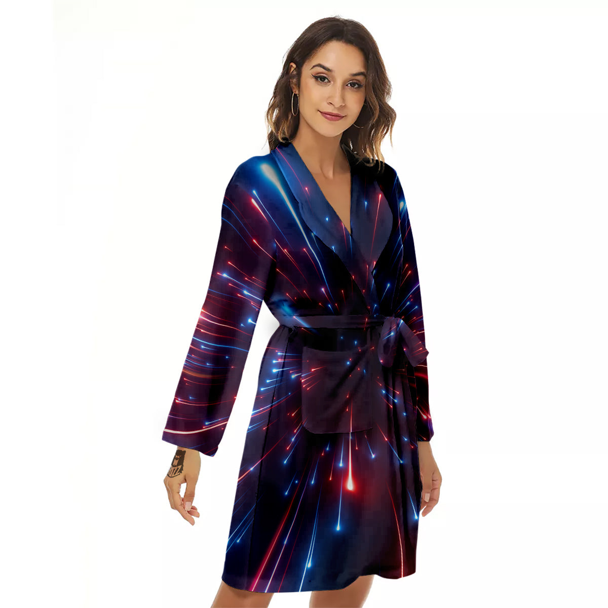 Hyperspace Cosmic Print Women's Robe-grizzshop