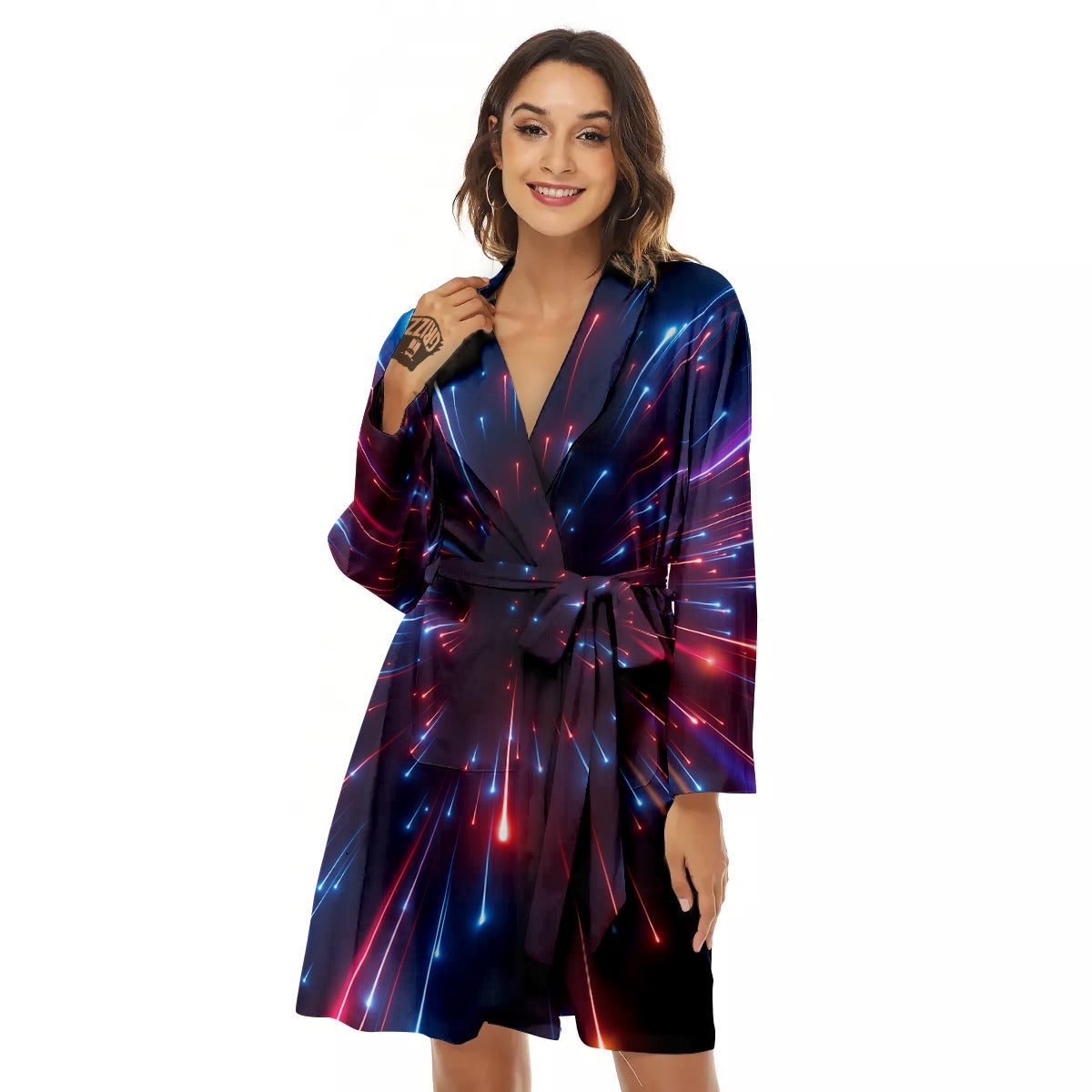 Hyperspace Cosmic Print Women's Robe-grizzshop