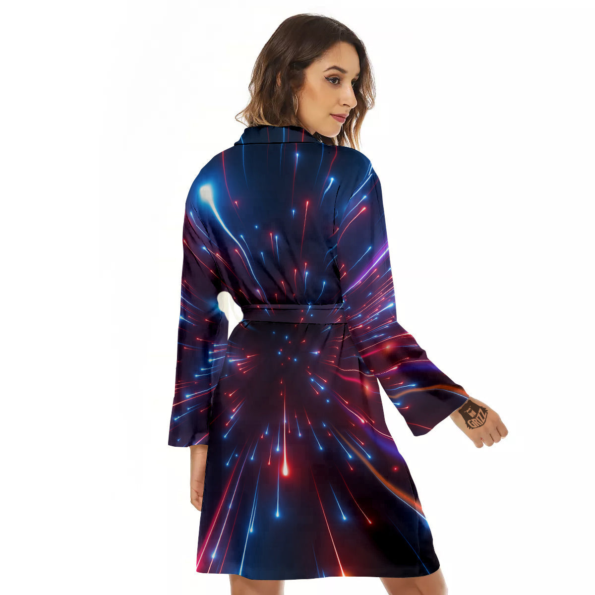 Hyperspace Cosmic Print Women's Robe-grizzshop